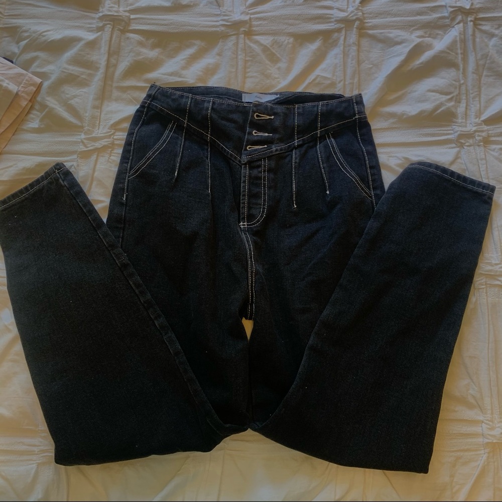 black with white stitching jeans!